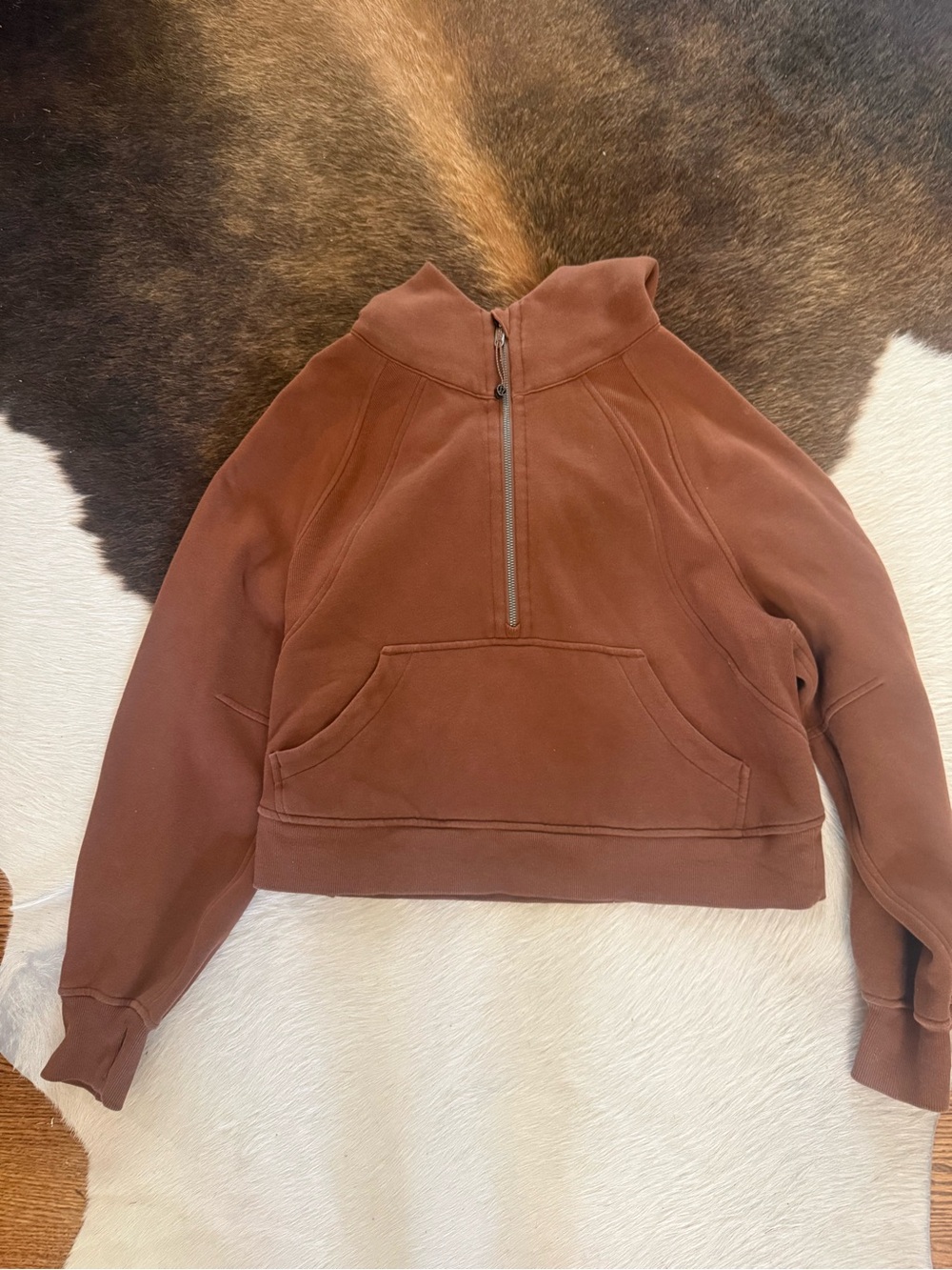 lululemon athletica Chestnut Brown Half-Zip Hooded Pullover - Picture 2 of 4